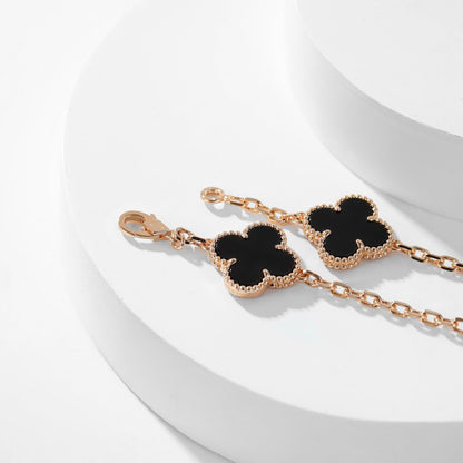 [BloomBling]CLOVER 10 MOTIFS ONYX NECKLACE