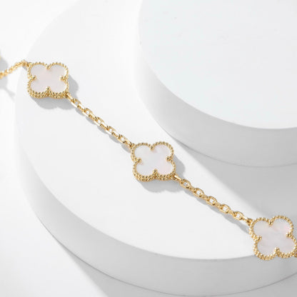 [BloomBling]CLOVER 10 MOTIFS WHITE MOTHER OF PEARL NECKLACE