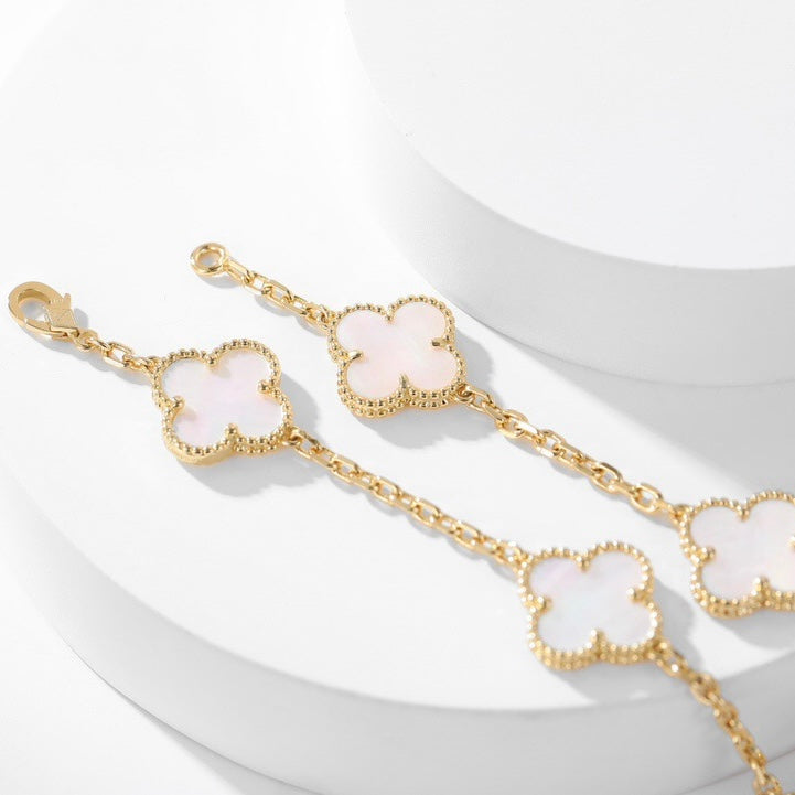 [BloomBling]CLOVER 10 MOTIFS WHITE MOTHER OF PEARL NECKLACE