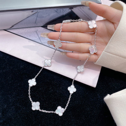 [BloomBling]CLOVER 10 MOTIFS WHITE MOTHER OF PEARL NECKLACE