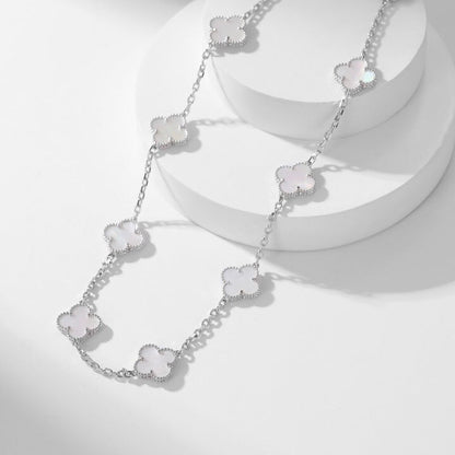 [BloomBling]CLOVER 10 MOTIFS WHITE MOTHER OF PEARL NECKLACE