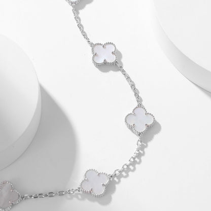 [BloomBling]CLOVER 10 MOTIFS WHITE MOTHER OF PEARL NECKLACE