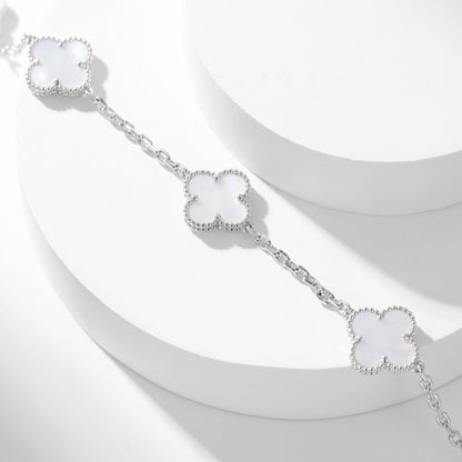 [BloomBling]CLOVER 10 MOTIFS WHITE MOTHER OF PEARL NECKLACE