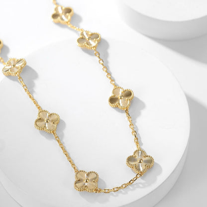 [BloomBling]CLOVER 10 MOTIFS LASER NECKLACE