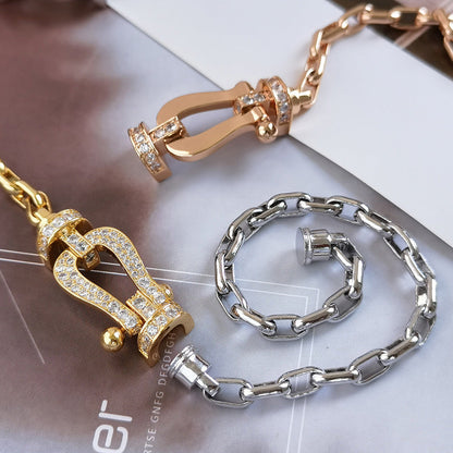 [BloomBling]FORCE LARGE HORSESHOE CLASP  METAL BRACELET