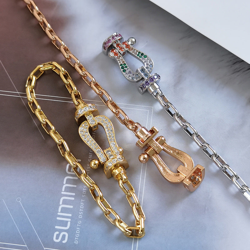 [BloomBling]FORCE LARGE HORSESHOE CLASP  METAL BRACELET