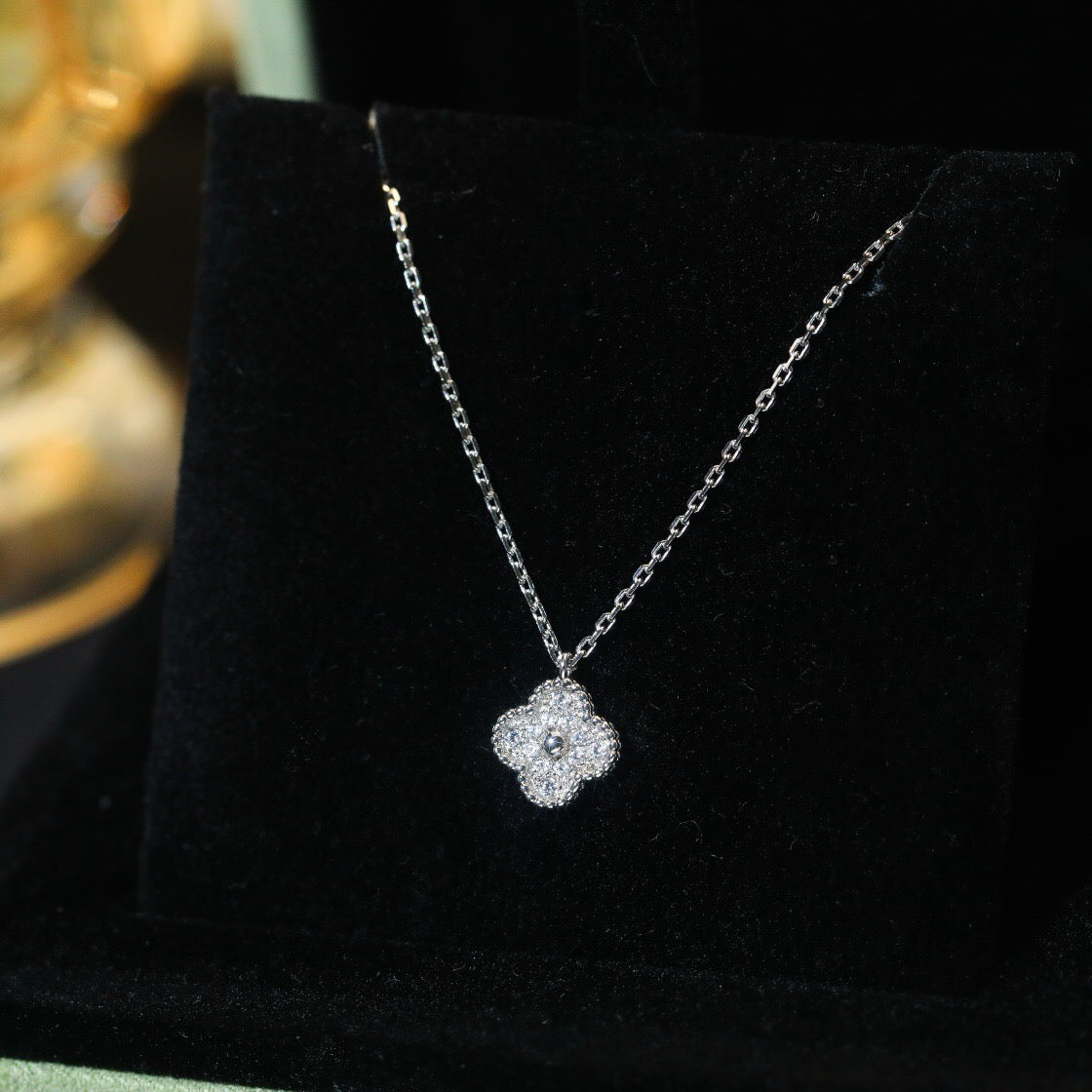 [BloomBling]CLOVER MINI 9.5MM PENDANT DIAMOND NECKLACE