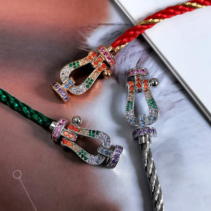 [BloomBling]FORCE LARGE HORSESHOE  COLORED DIAMOND BRACELET ROSE GOLD