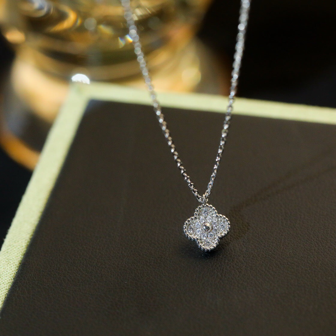 [BloomBling]CLOVER MINI 9.5MM PENDANT DIAMOND NECKLACE