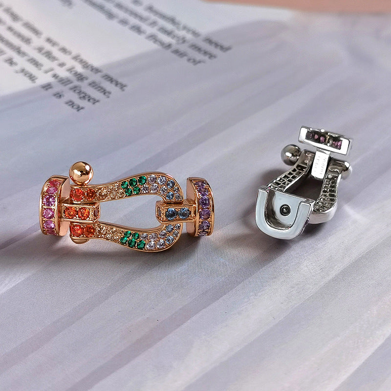 [BloomBling]FORCE LARGE HORSESHOE  COLORED DIAMOND BRACELET ROSE GOLD