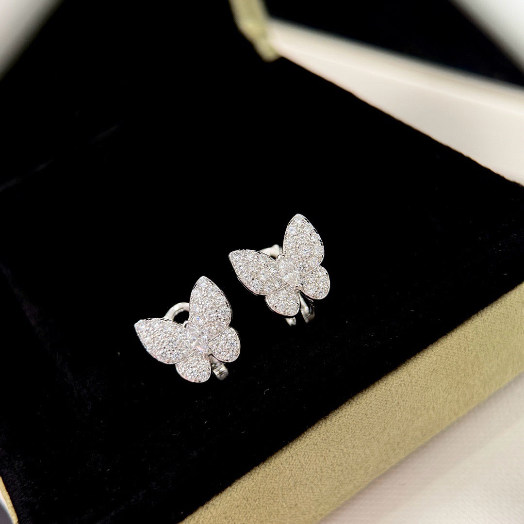 [BloomBling]BUTTERFLY ALL DIAMOND EARRINGS