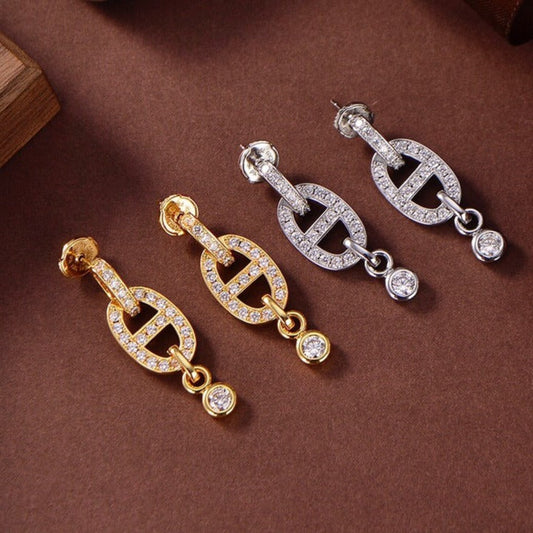 [BloomBling]HM CHAINE DIAMOND EARRINGS