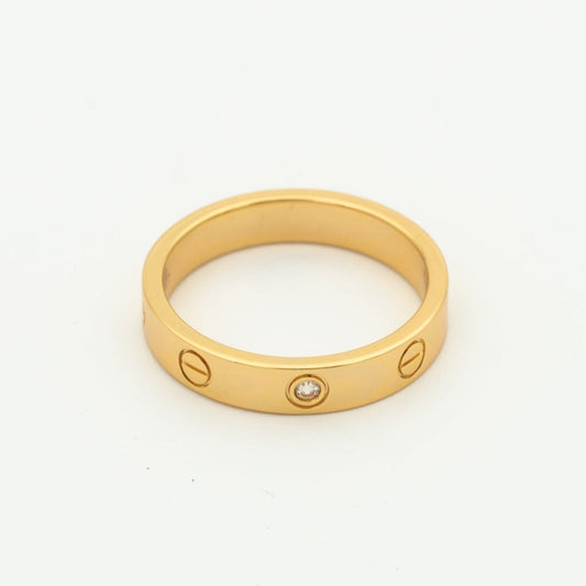[BloomBling]LOVE RING 4MM 1 DIAMOND PINK GOLD