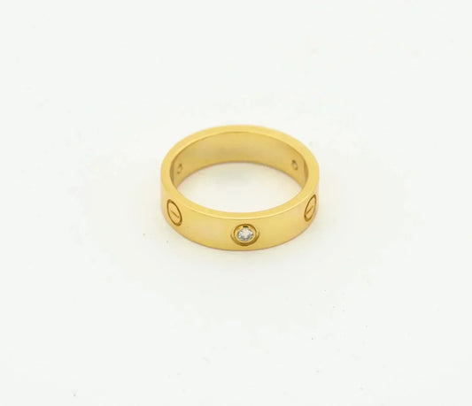 [BloomBling]LOVE RING 4MM 1 DIAMOND GOLD