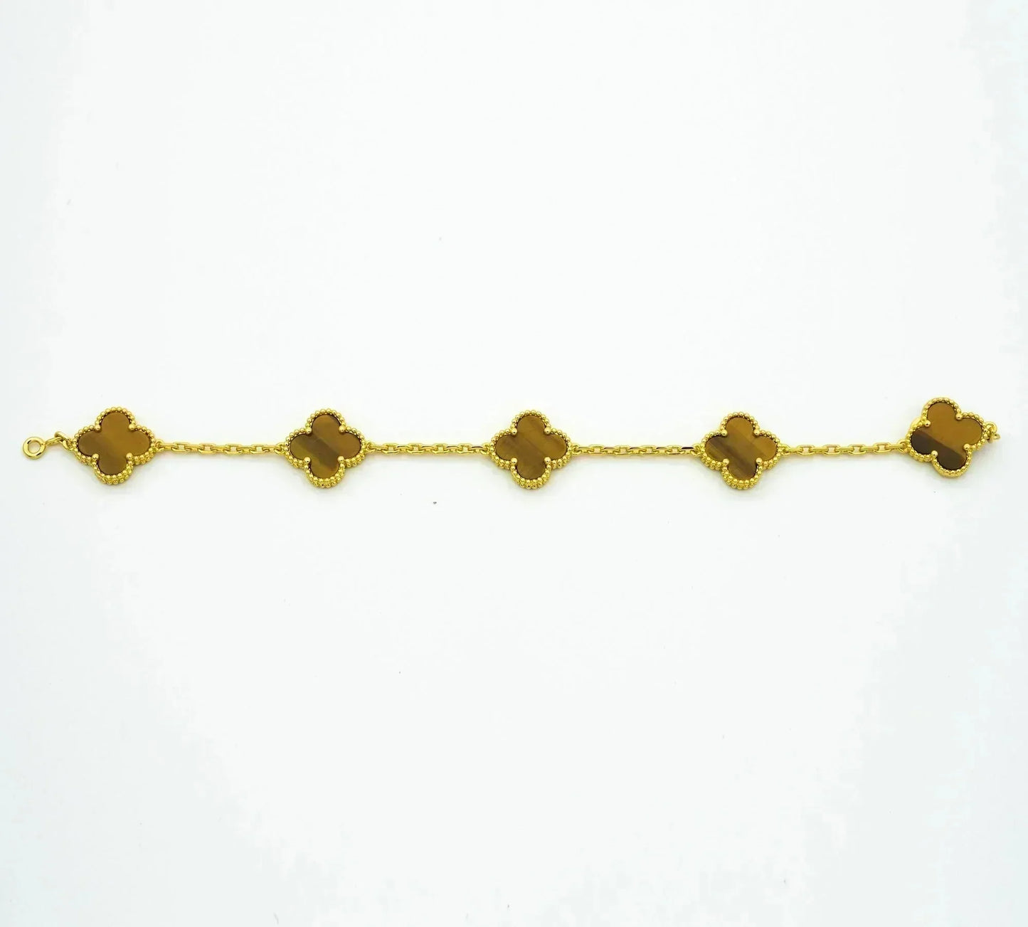 [BloomBling]CLOVER  5 MOTIFS TIGER EYE BRACELET