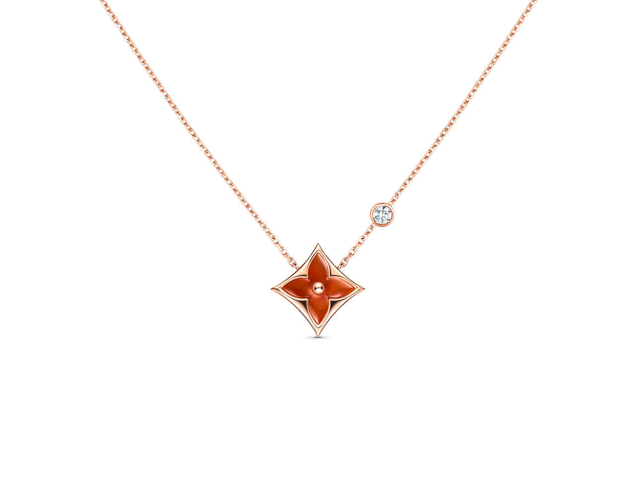 [BloomBling]STAR NECKLACE PINK GOLD 1 DIAMOND