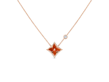 [BloomBling]STAR NECKLACE PINK GOLD 1 DIAMOND