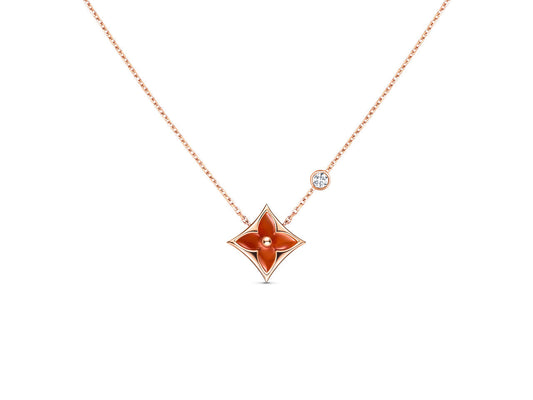 [BloomBling]STAR NECKLACE PINK GOLD 1 DIAMOND