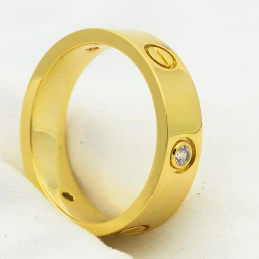 [BloomBling]LOVE RING 5.5MM 3 DIAMONDS GOLD