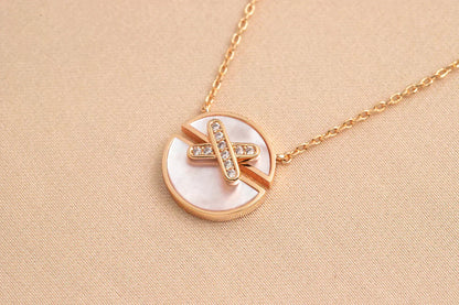 [BloomBling]JEUX DE ROSE GOLD DIAMOND NECKLACE