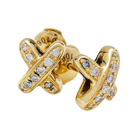 [BloomBling]JEUX DE GOLD DIAMOND EARRINGS