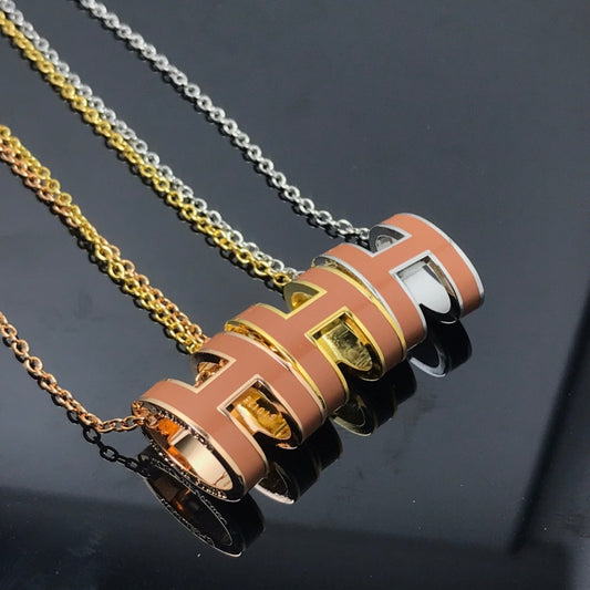[BloomBling]H NECKLACE BROWN