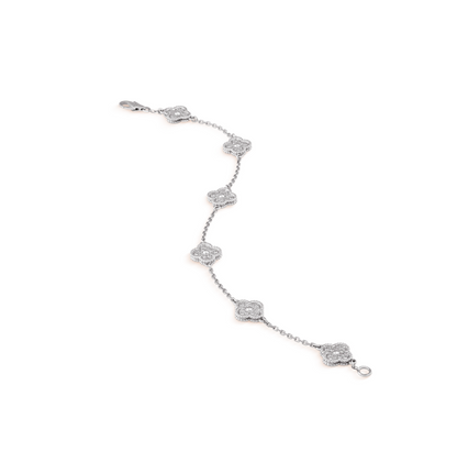 [BloomBling]CLOVER 6 MOTIF SILVER DIAMOND BRACELET