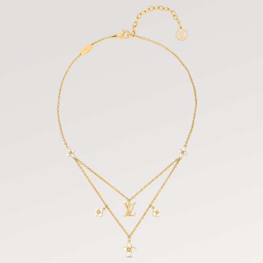 [BloomBling]FLOWERGRAM GOLD MOP DOUBLE ROW NECKLACE
