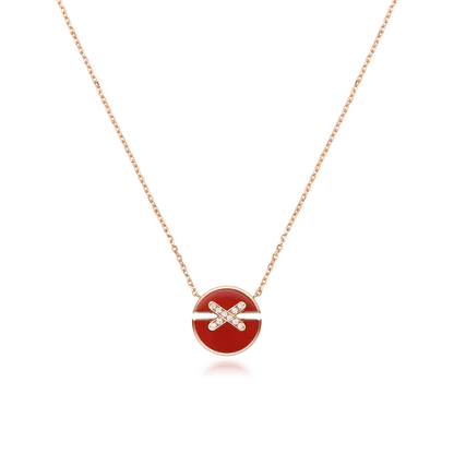 [BloomBling]JEUX DE ROSE GOLD DIAMOND NECKLACE
