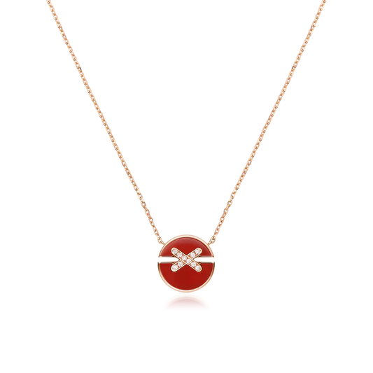 [BloomBling]JEUX DE ROSE GOLD DIAMOND NECKLACE