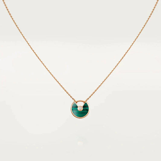 [BloomBling]AMULETTE ROSE GOLD MALACHITE NECKLACE