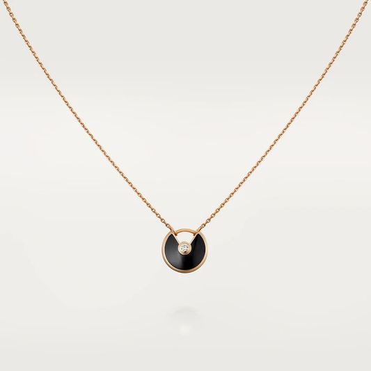 [BloomBling]AMULETTE ROSE GOLD ONYX NECKLACE