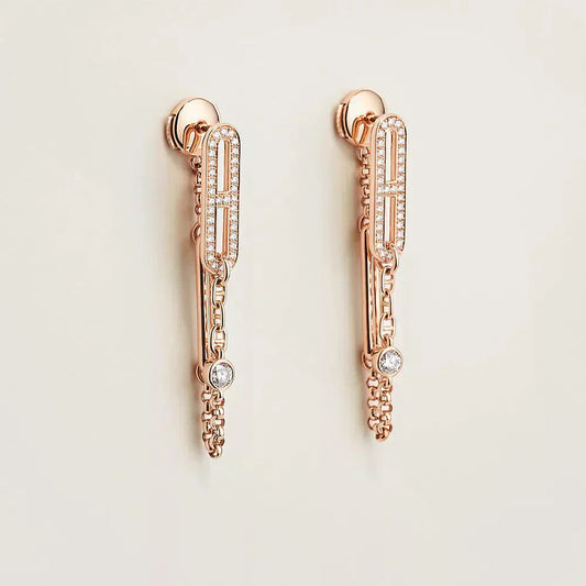 [BloomBling]CHAINE CHAOS DIAMOND DROP EARRINGS