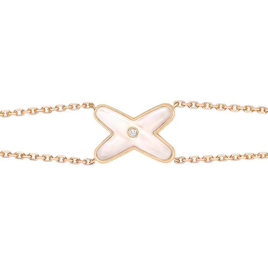 [BloomBling]JEUX BRACELET WHITE MOP PINK GOLD 1 DIAMOND