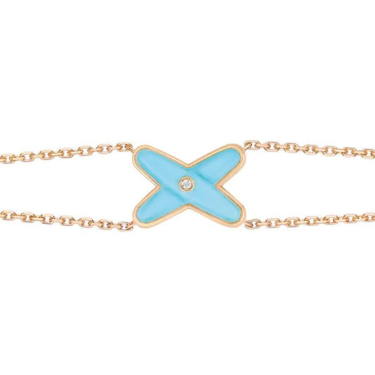 [BloomBling]JEUX BRACELET TURQUOISE PINK GOLD 1 DIAMOND