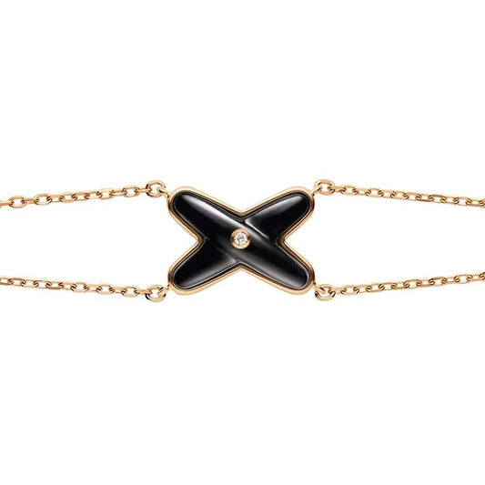 [BloomBling]JEUX BRACELET ONYX PINK GOLD 1 DIAMOND