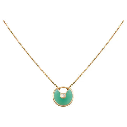 [BloomBling]AMULETTE GOLD MALACHITE NECKLACE