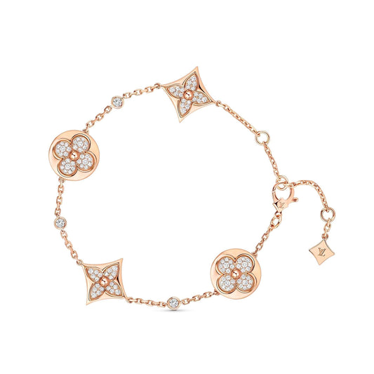 [BloomBling]STAR AND SUN 4 MOTIFS GOLD DIAMONDS BRACELET