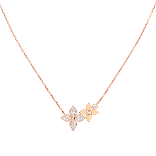 [BloomBling]STAR BLOSSOM NECKLACE PINK GOLD DIAMONDS