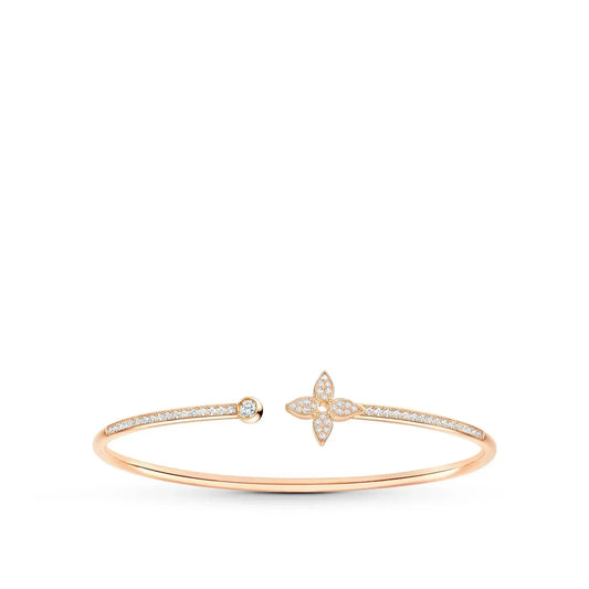[BloomBling]IDYLLE PINK GOLD OPEN BRACELET DIAMOND PAVED