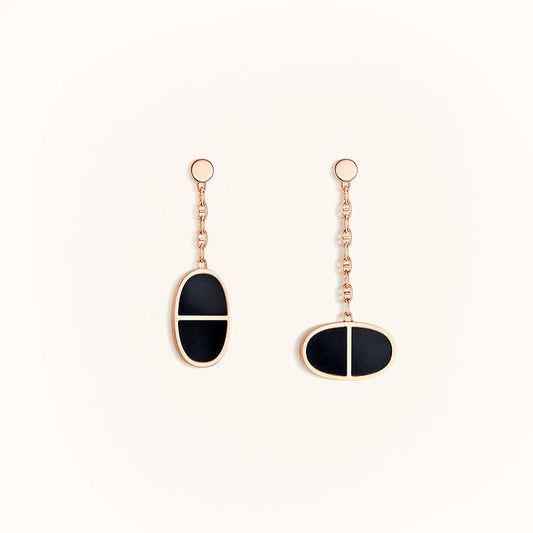 [BloomBling]CHAINE VERSO BLACK CERAMIC EARRINGS