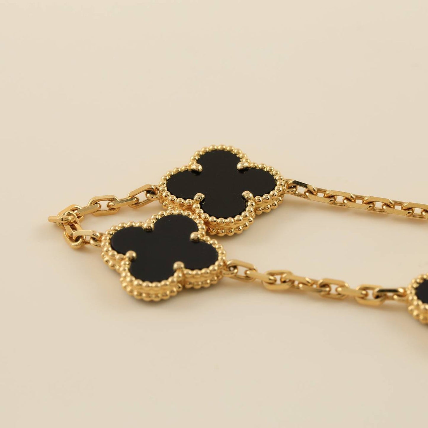[BloomBling]CLOVER  5 MOTIFS BLACK ONYX BRACELET
