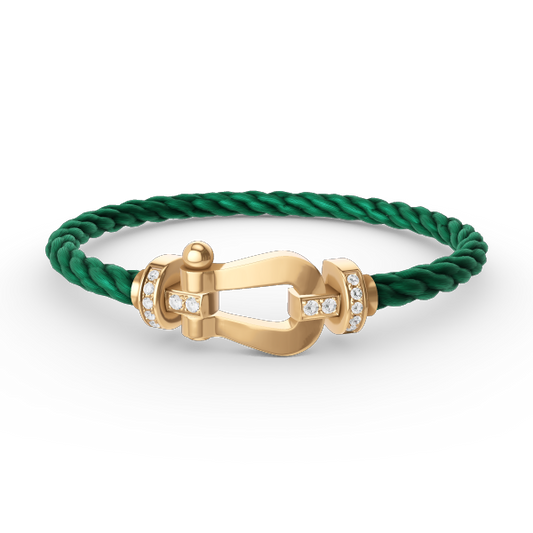 [BloomBling]FORCE LARGE HORSESHOE HALF DIAMOND BRACELET GOLD