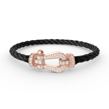 [BloomBling]FORCE LARGE HORSESHOE FULL DIAMOND BRACELET ROSE GOLD