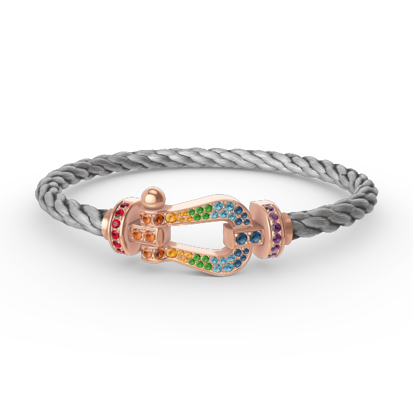[BloomBling]FORCE LARGE HORSESHOE  COLORED DIAMOND BRACELET ROSE GOLD