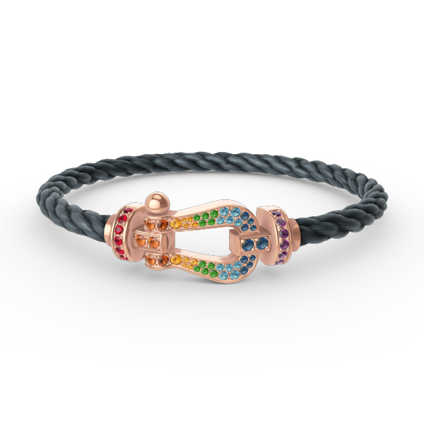 [BloomBling]FORCE LARGE HORSESHOE  COLORED DIAMOND BRACELET ROSE GOLD