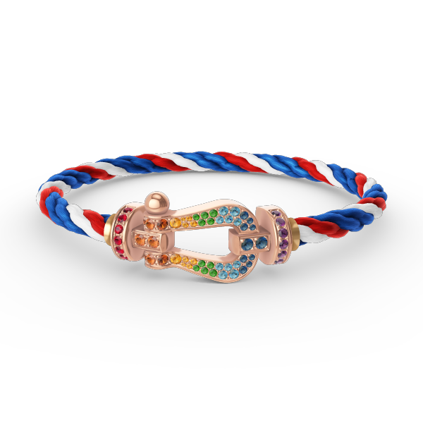 [BloomBling]FORCE LARGE HORSESHOE  COLORED DIAMOND BRACELET ROSE GOLD