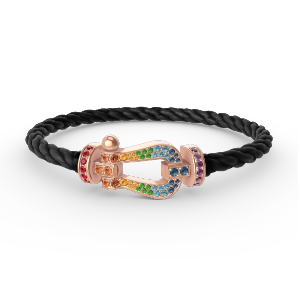 [BloomBling]FORCE LARGE HORSESHOE  COLORED DIAMOND BRACELET ROSE GOLD