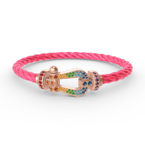 [BloomBling]FORCE LARGE HORSESHOE  COLORED DIAMOND BRACELET ROSE GOLD