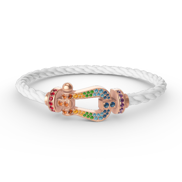 [BloomBling]FORCE LARGE HORSESHOE  COLORED DIAMOND BRACELET ROSE GOLD